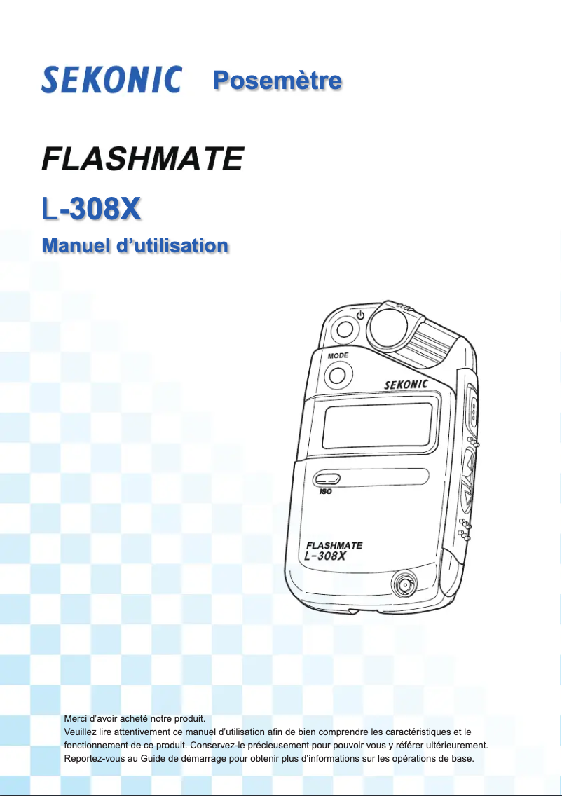 Page 1 of the manual User Manual Sekonic Flashmate L-308X