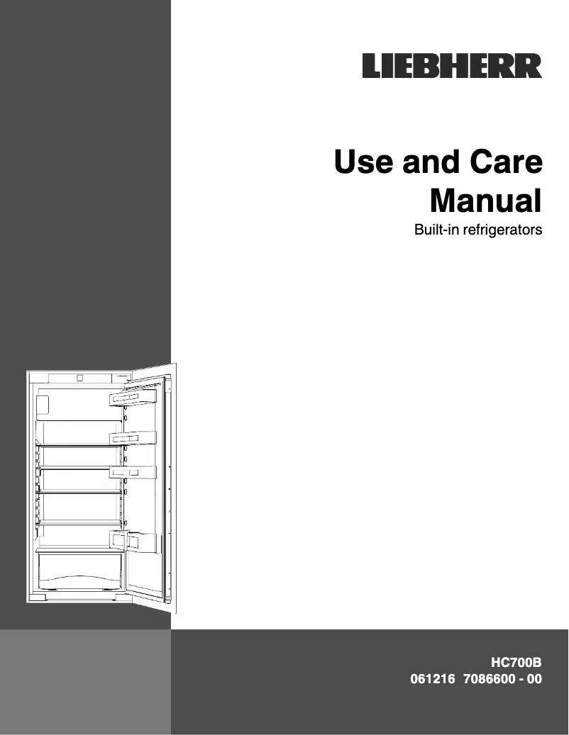 Page 1 of the manual User Manual Liebherr HC700B