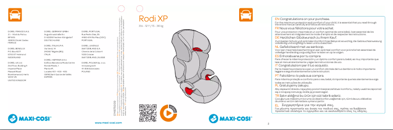 First page image of the manual for Rodi XP