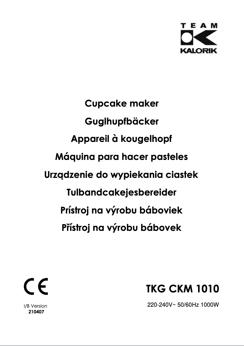 First page image of the manual for TKG CKM 1010