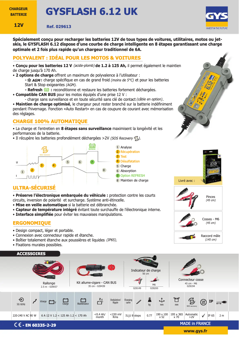 First page image of the manual for Gysflash 6.12