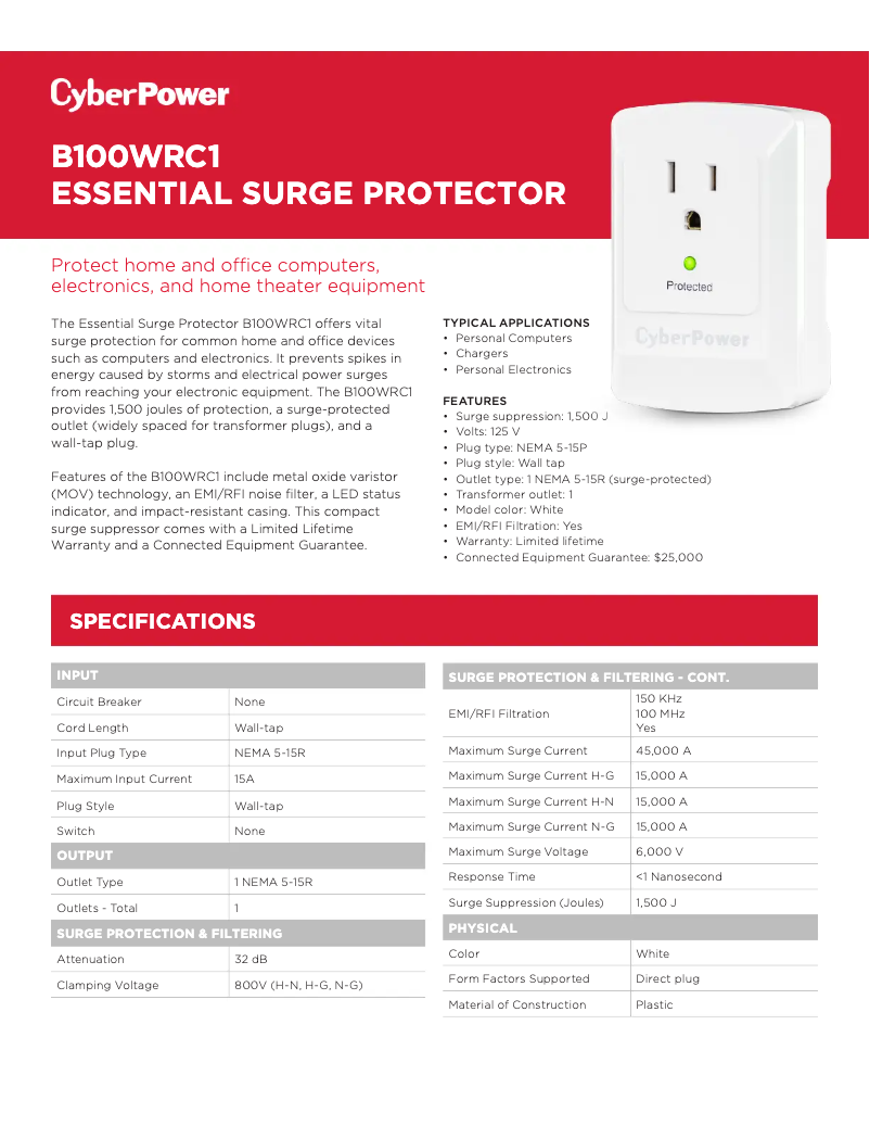 First page image of the manual for B100WRC1