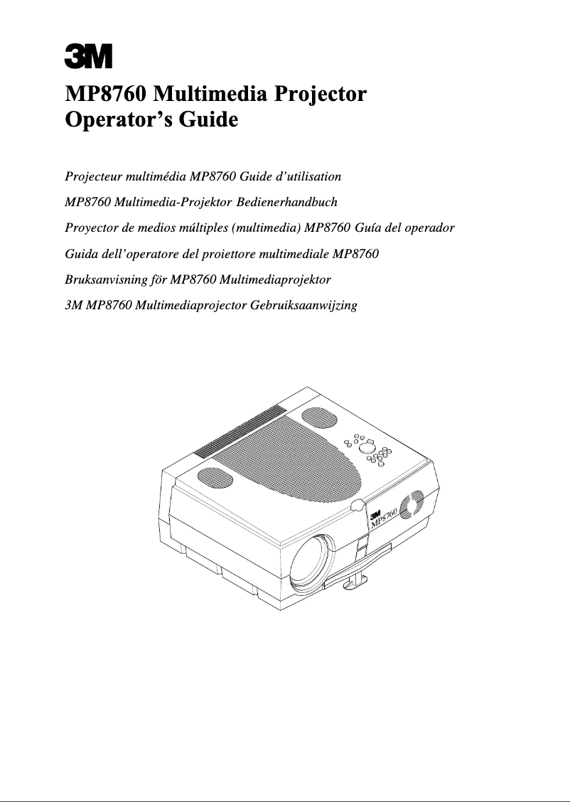 Page 1 of the manual User Manual 3M MP8760