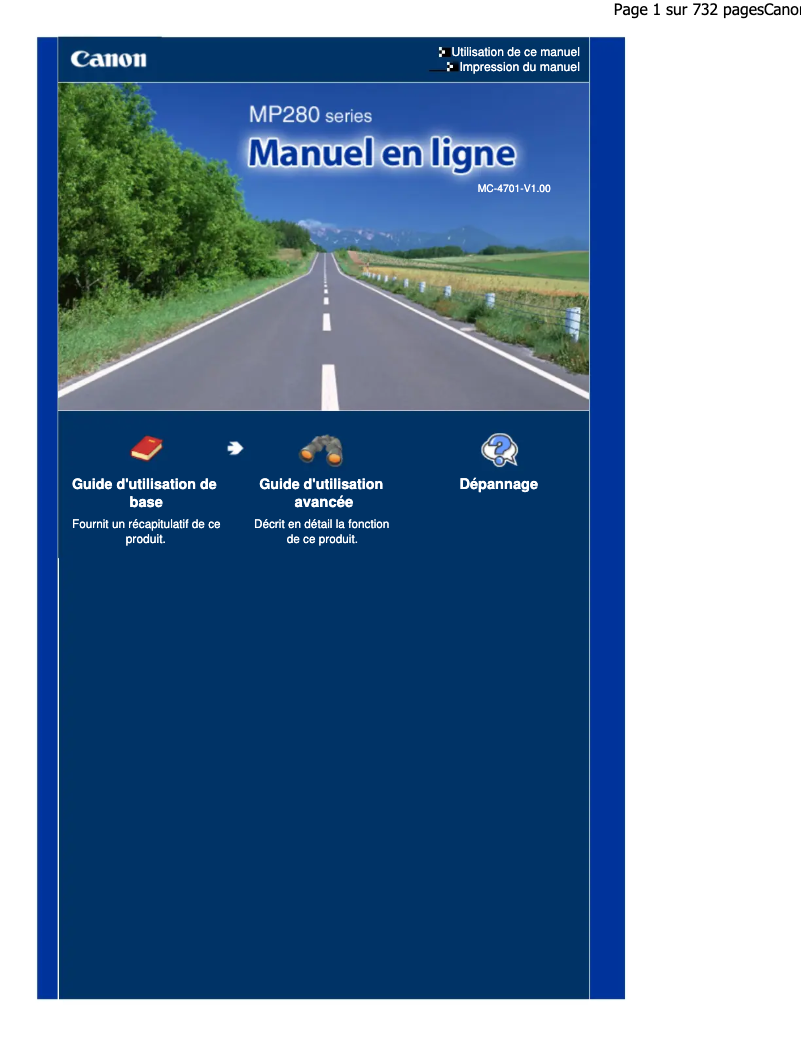 Page 1 of the manual User Manual Canon Pixma MP282