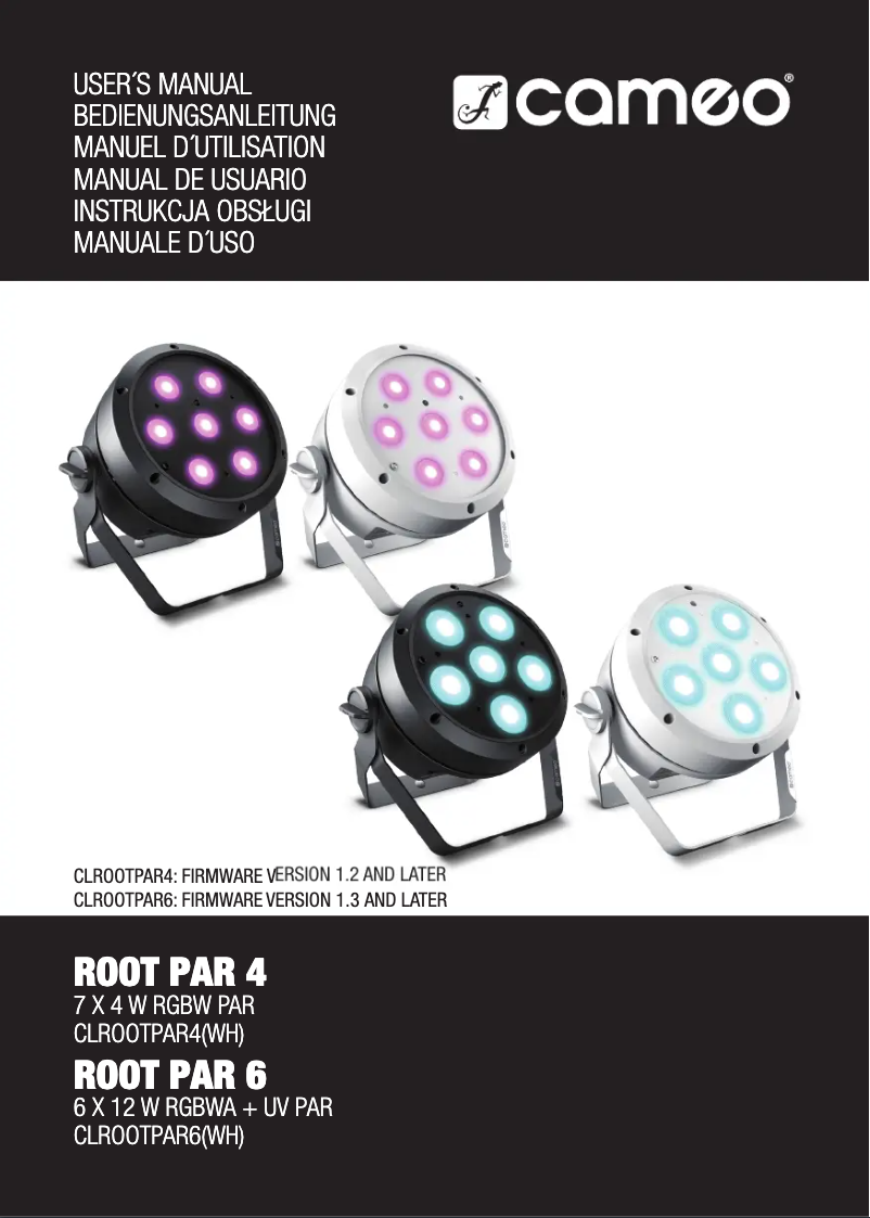 Page 1 of the manual User Manual Cameo Root PAR 4