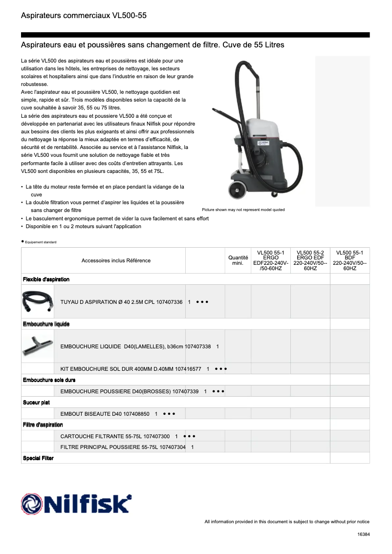 First page image of the manual for VL500