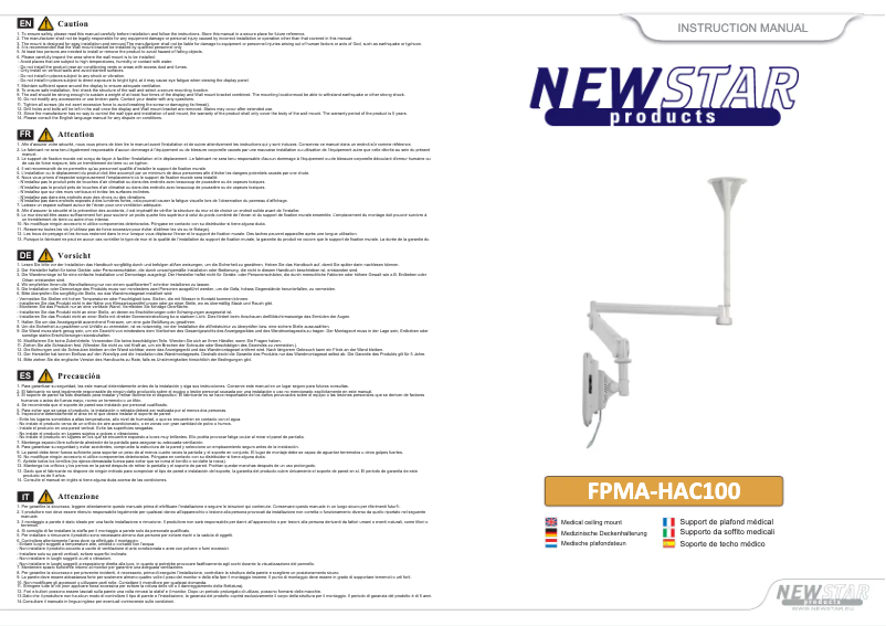 First page image of the manual for FPMA-HAC100