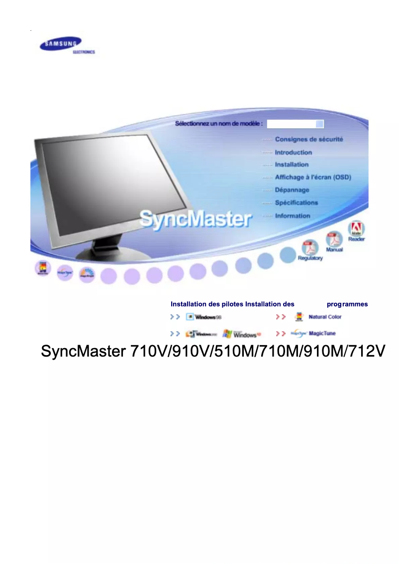 Page 1 of the manual User Manual Samsung SyncMaster 153V