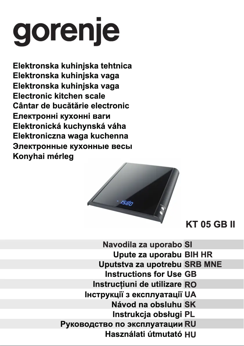 Image de la première page du manuel de l'appareil KT05GBII