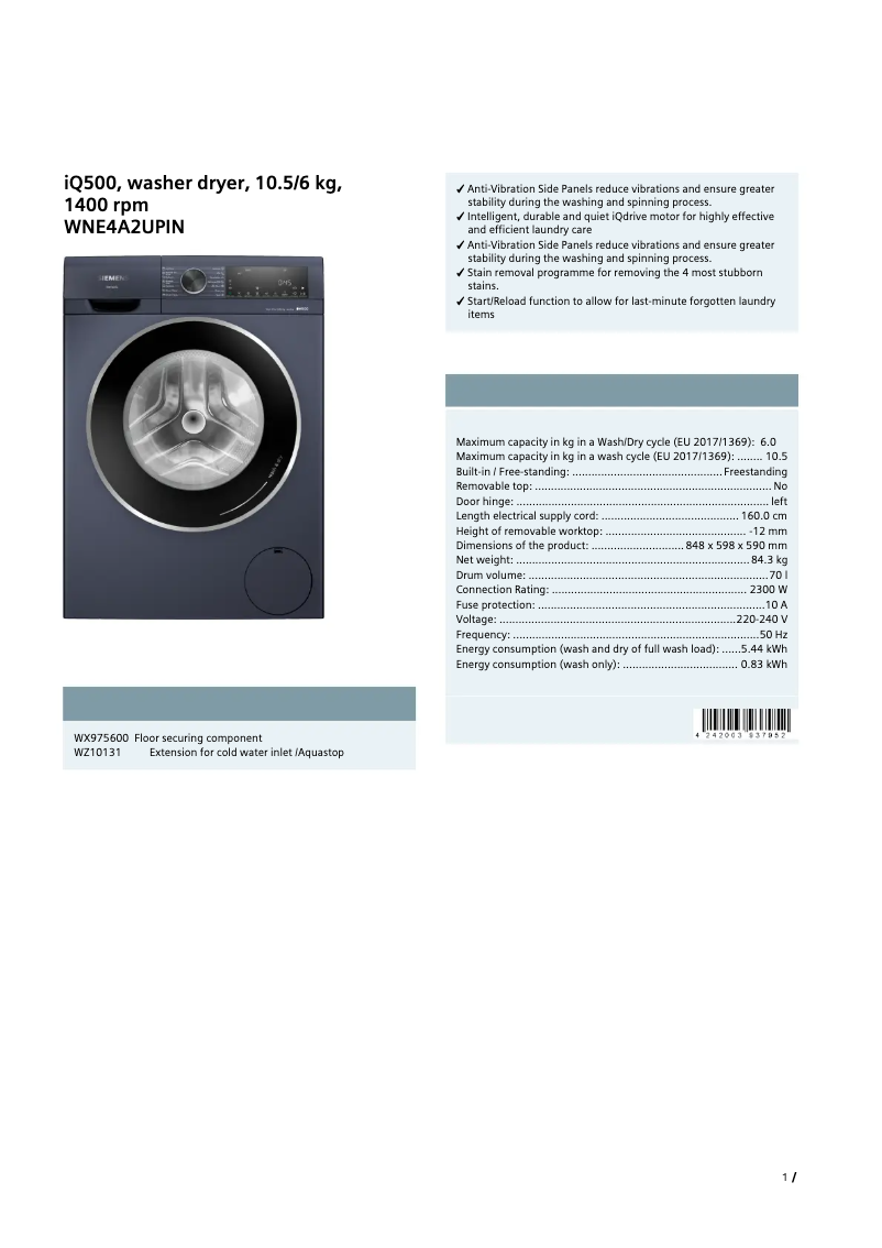 First page image of the manual for WNE4A2UPIN