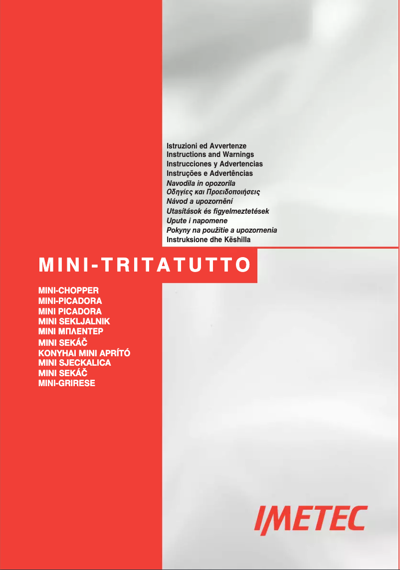 Page 1 of the manual User Manual Imetec Dolcevita CH5