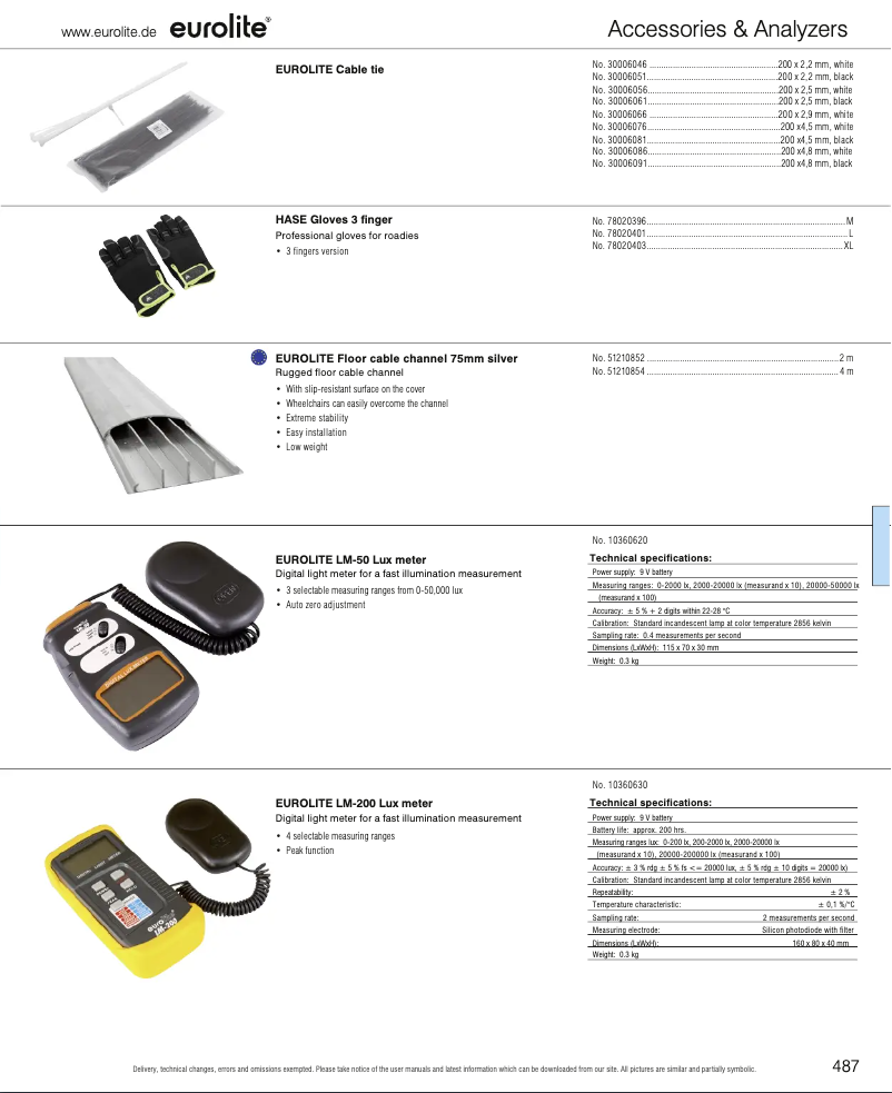 Page 1 de la notice Catalogue Eurolite LM-50