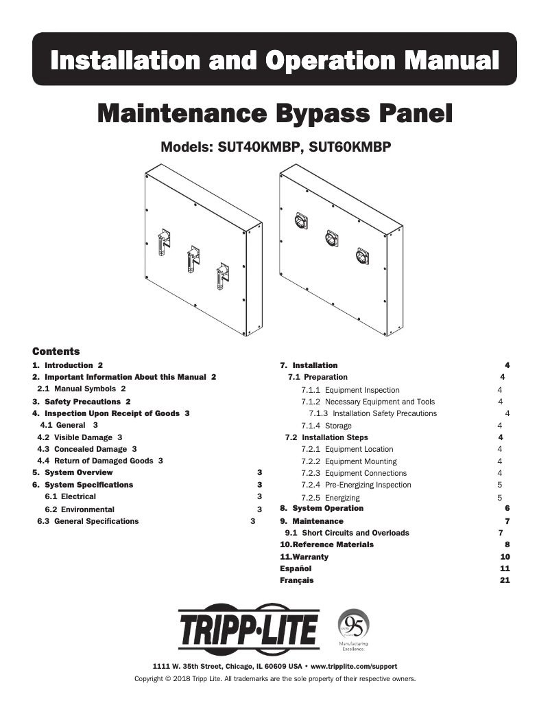 Image de la première page du manuel de l'appareil SUT40KMBP