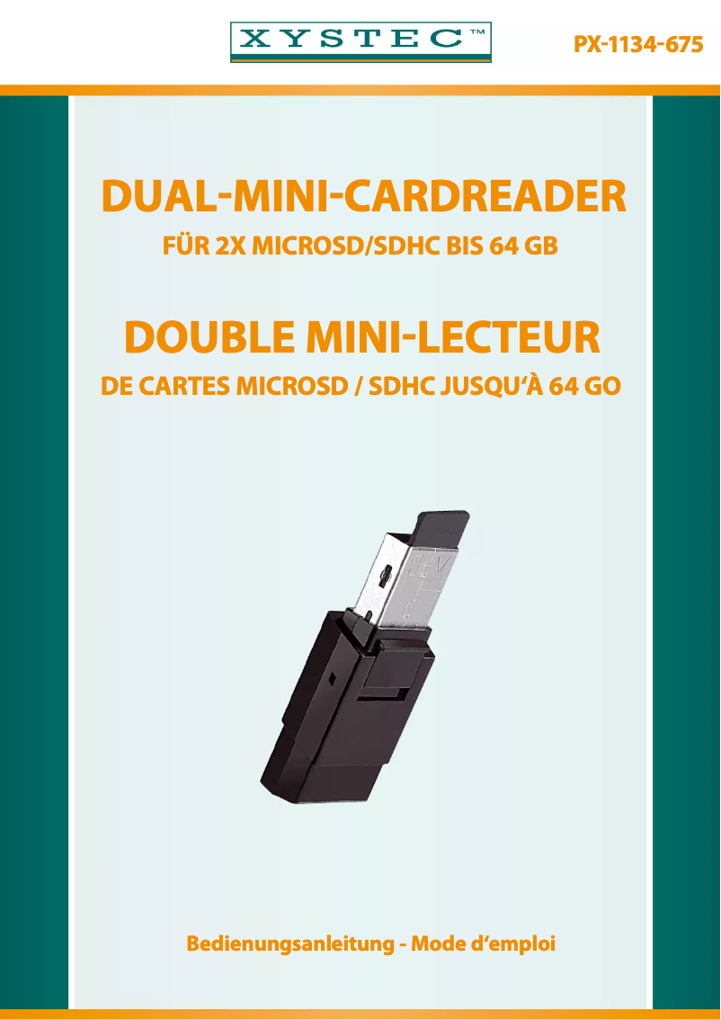 Page 1 of the manual User Manual Xystec PX-1134-675