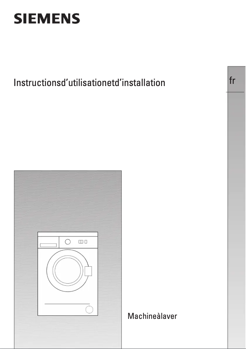 Page 1 of the manual User Manual Siemens WM11A170FF