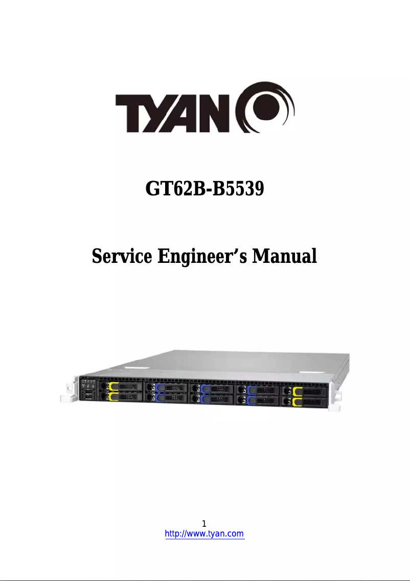 Page 1 of the manual User Manual Tyan GT62B-B5539