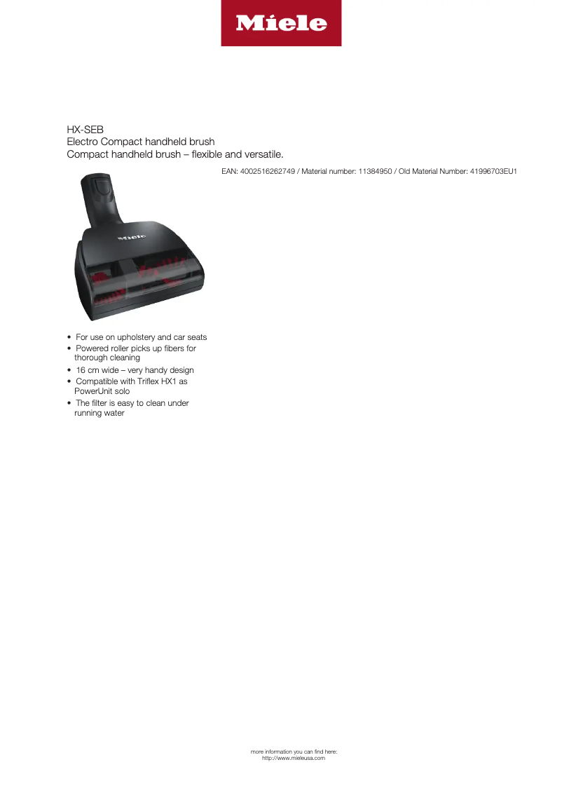 Page 1 of the manual User Manual Miele HX-SEB 23