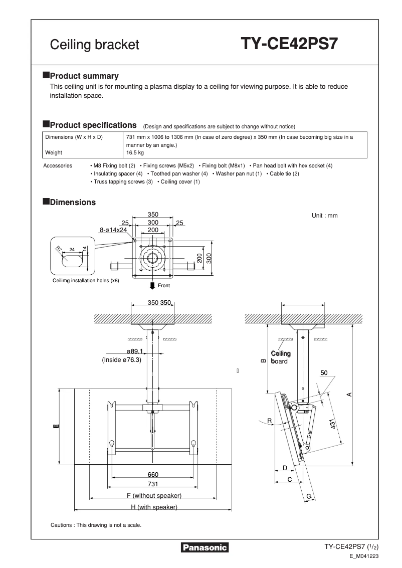 Page 1 of the manual User Manual Panasonic TY-CE42PS7