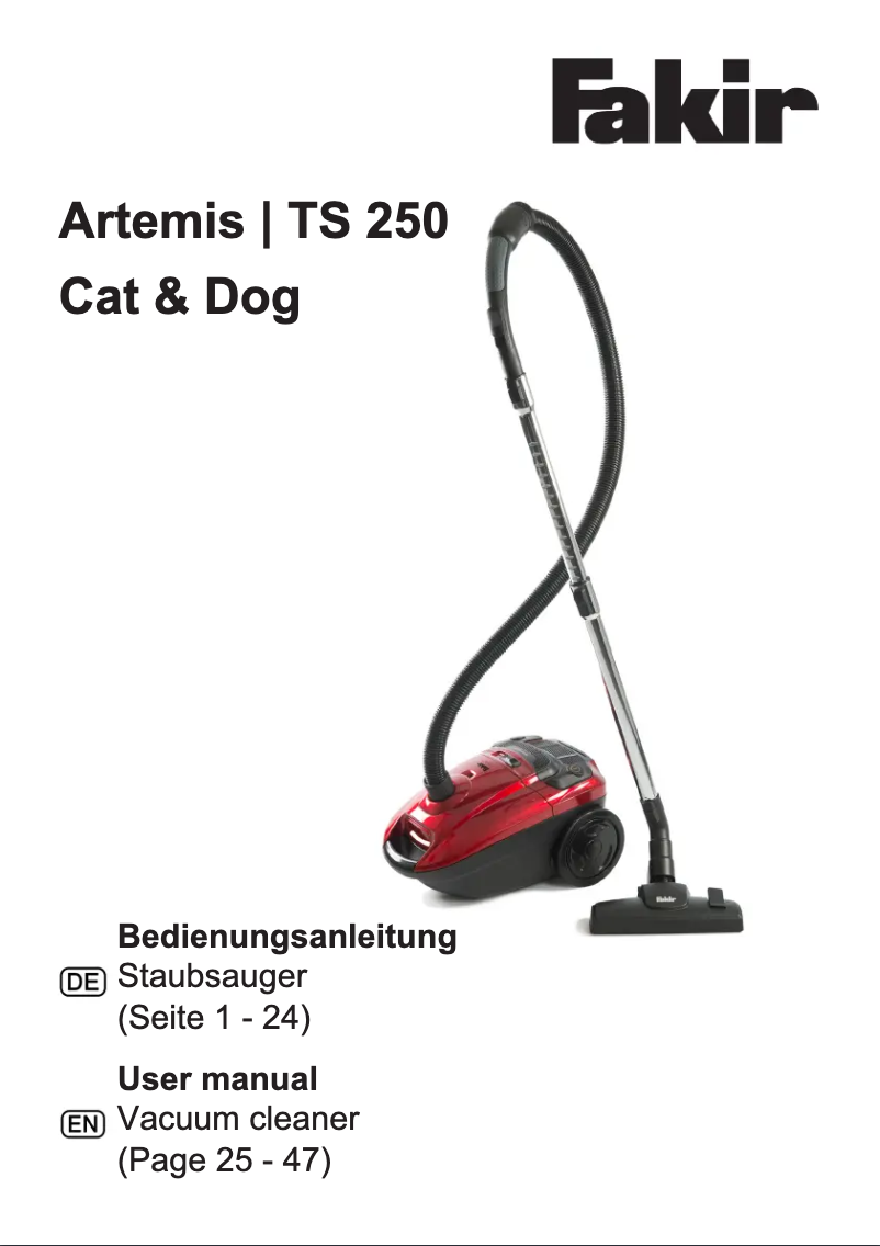 First page image of the manual for Artemis TS 150