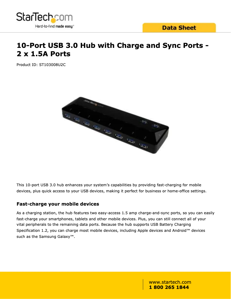 Page 1 de la notice Manuel utilisateur StarTech.com ST103008U2C