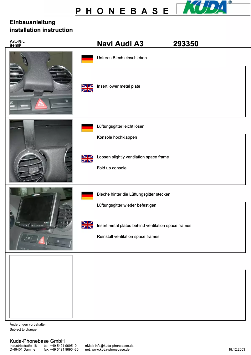 First page image of the manual for 293355