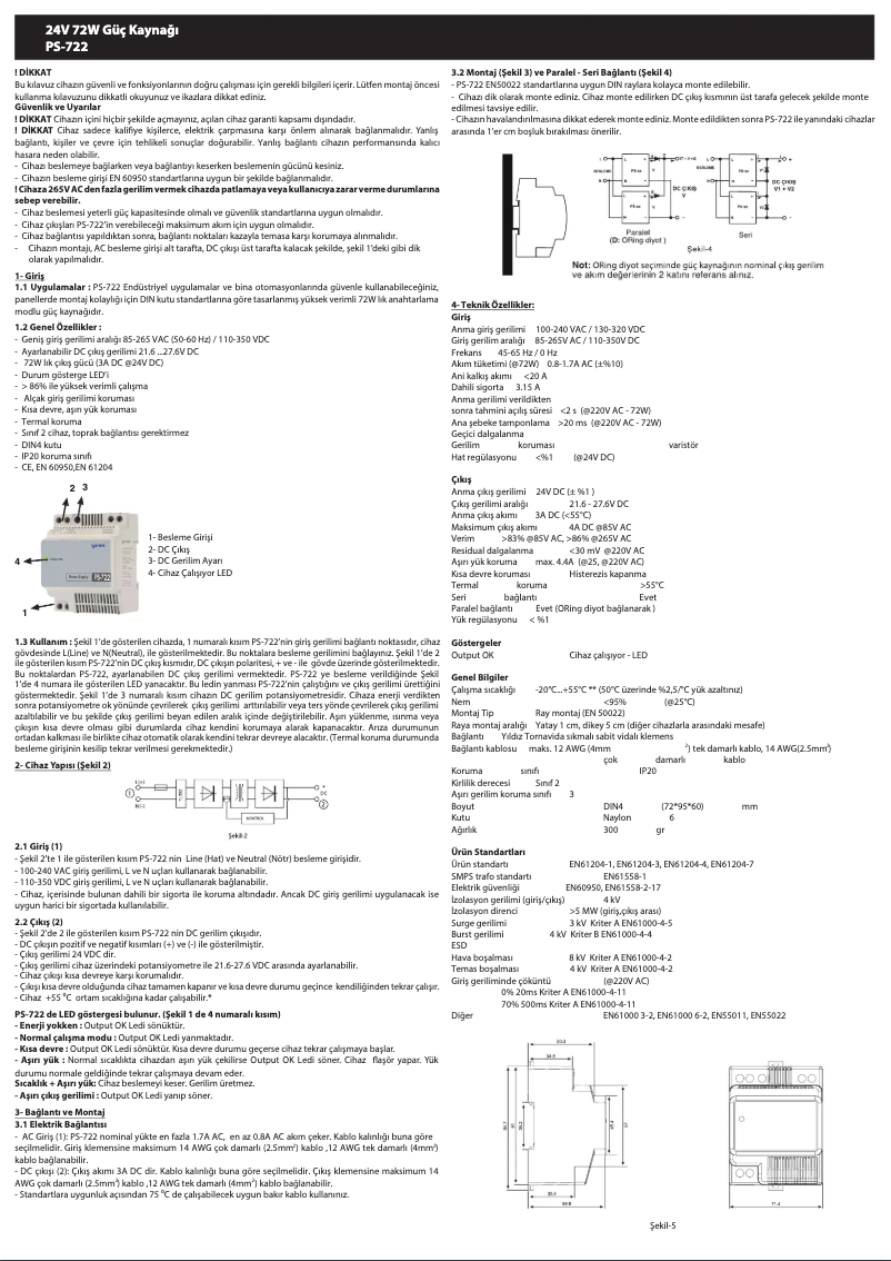 Page 1 of the manual User Manual ENTES PS-722