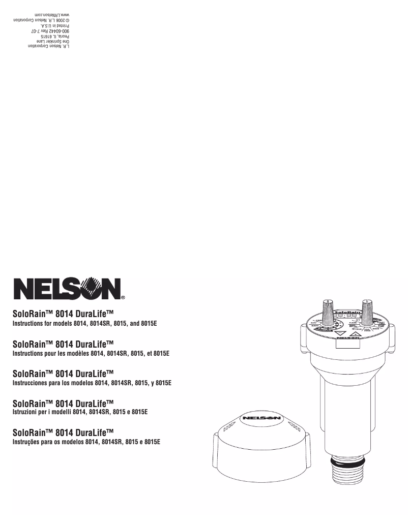 Page 1 of the manual User Manual Nelson SoloRain DuraLife 8015