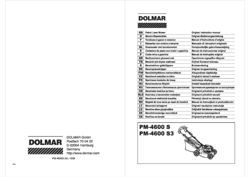 Page 1 of the manual User Manual Dolmar PM-4600S