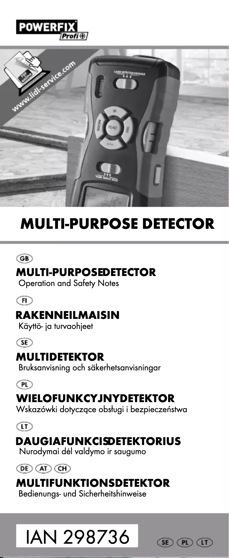 Page 1 de la notice Manuel utilisateur Powerfix PMDL 5 B2