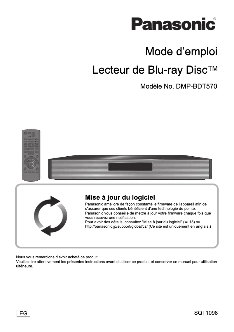 First page image of the manual for DMP-BDT570