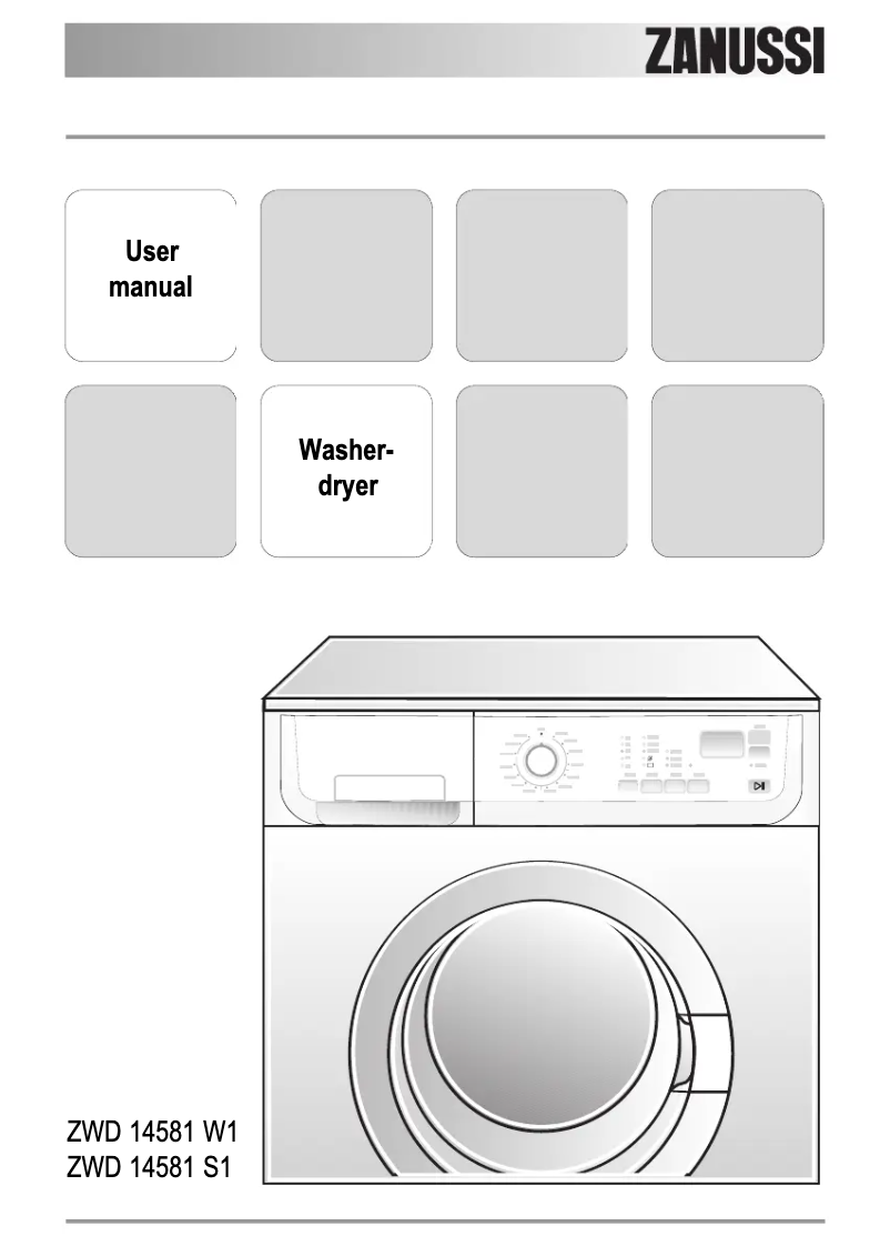 Page 1 of the manual User Manual Zanussi ZWD14581W1