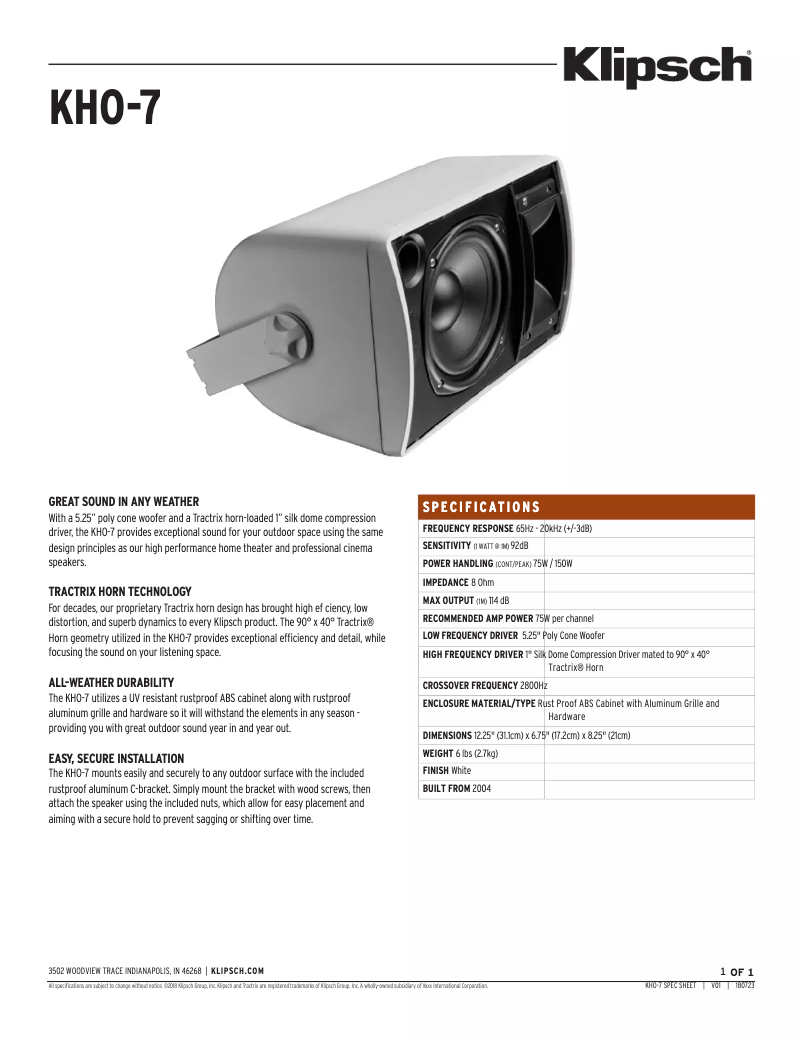 First page image of the manual for KHO-7