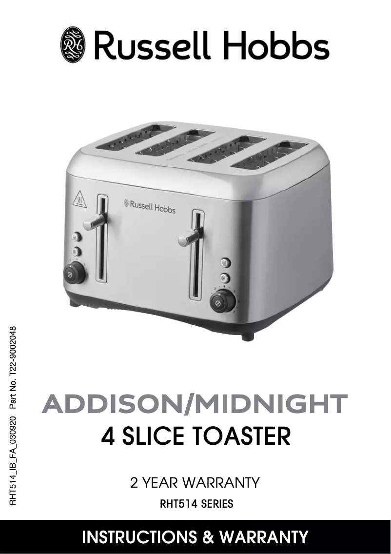 Page 1 of the manual User Manual Russell Hobbs Addison RHT514