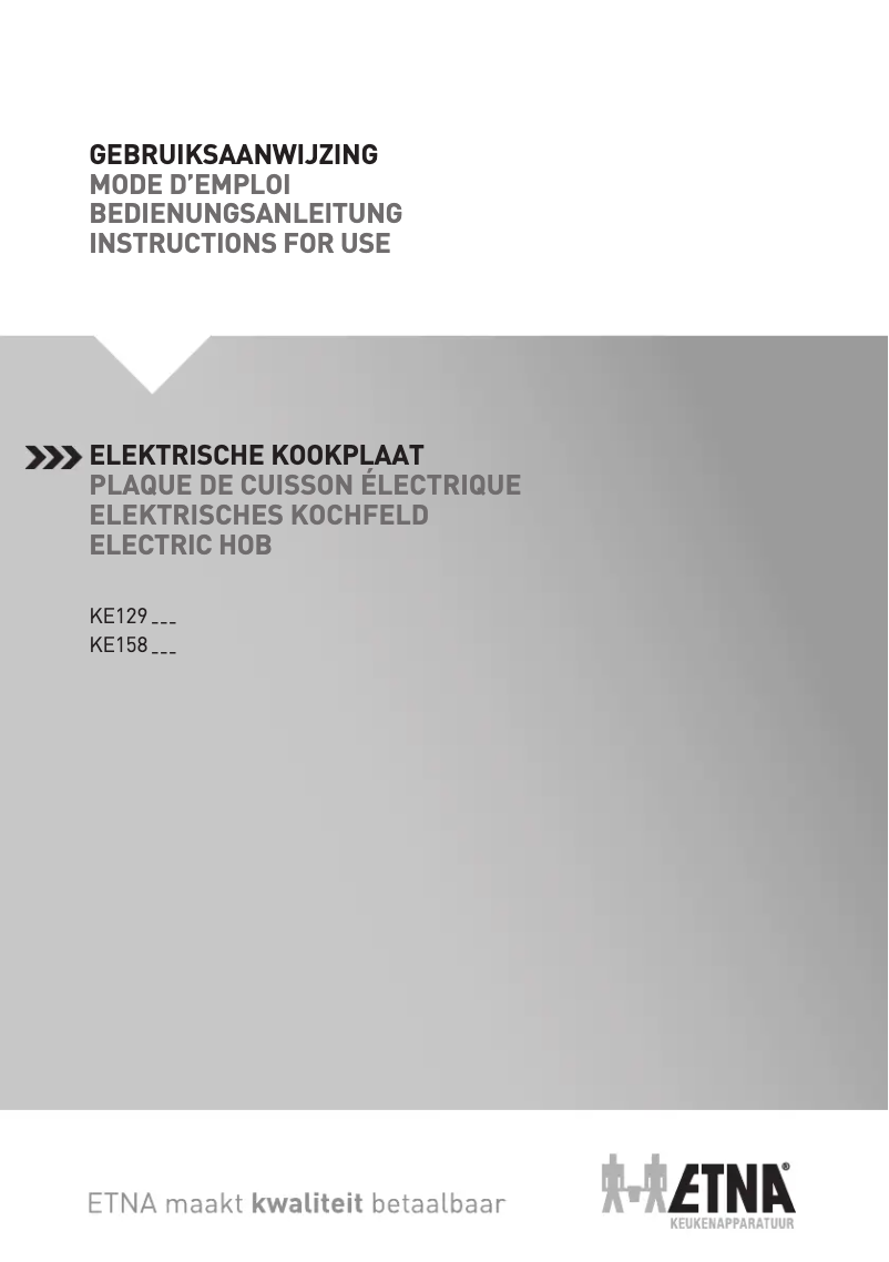 First page image of the manual for KE129RVS