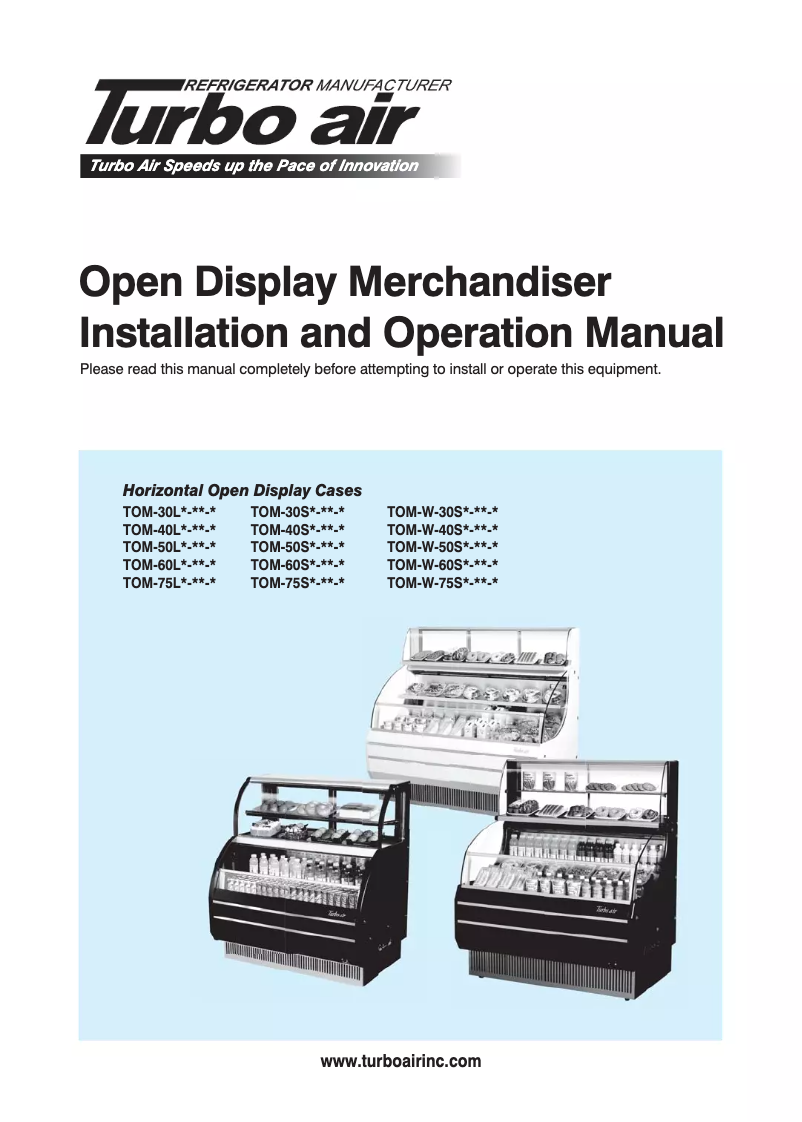 First page image of the manual for TOM-75S