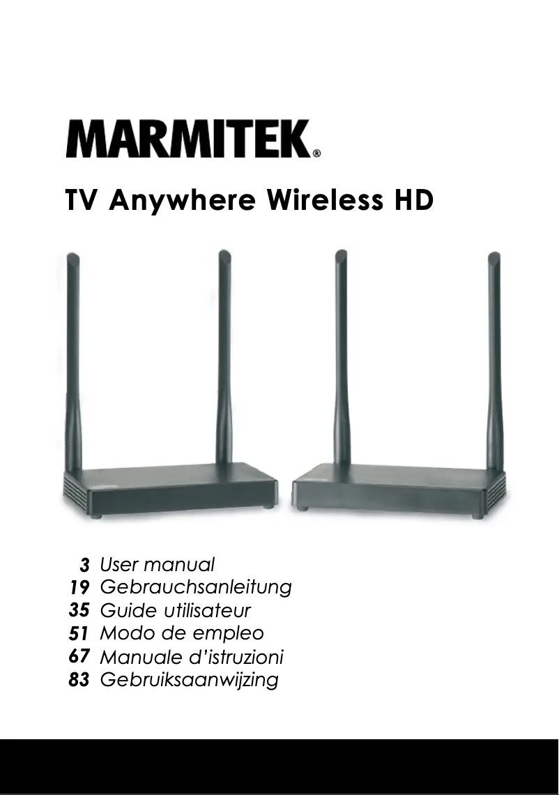 First page image of the manual for TV Anywhere