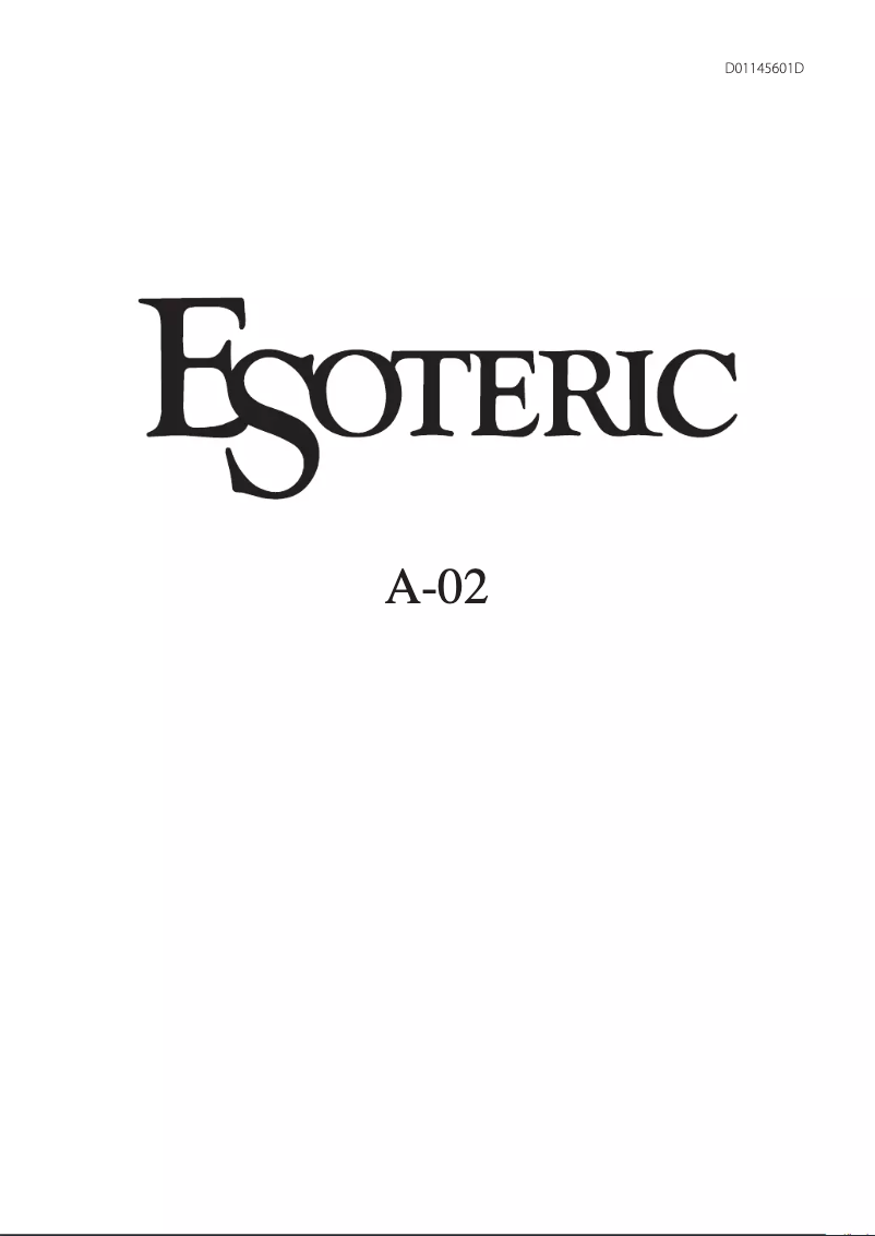 Page 1 of the manual User Manual Esoteric A-02