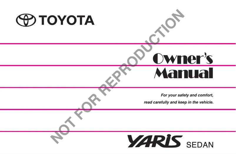 Page 1 of the manual User Manual Toyota Yaris Sedan (2015)