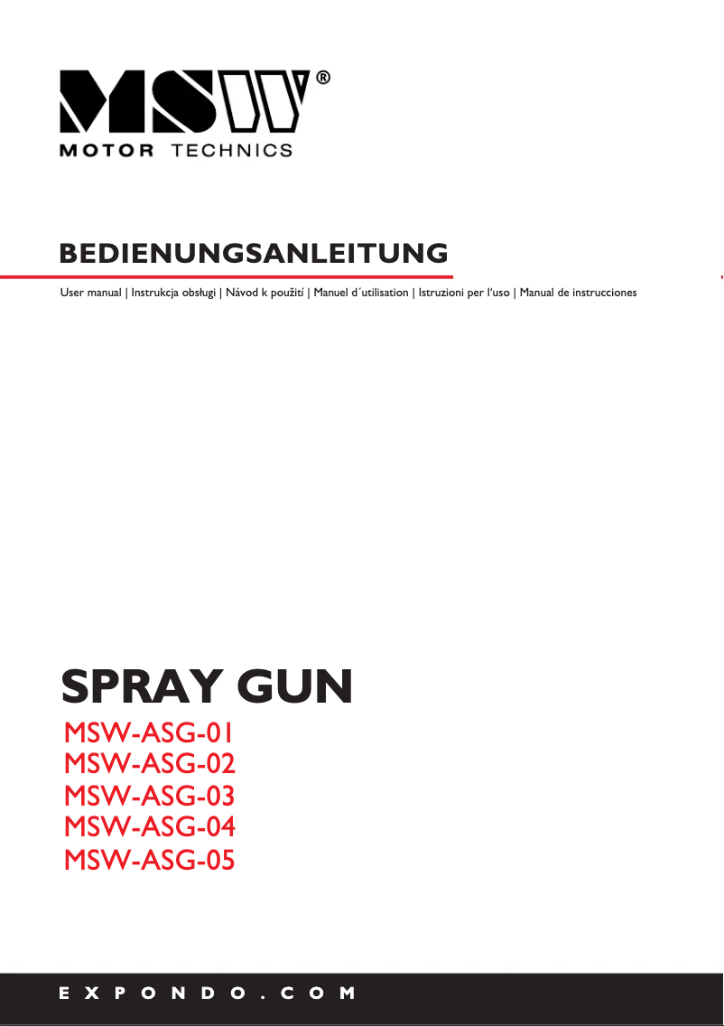 First page image of the manual for MSW-ASG-04