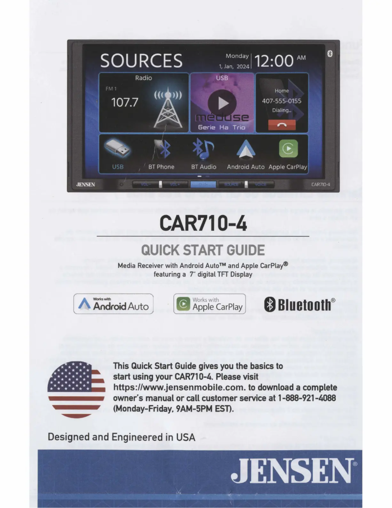 First page image of the manual for CAR710-4BC