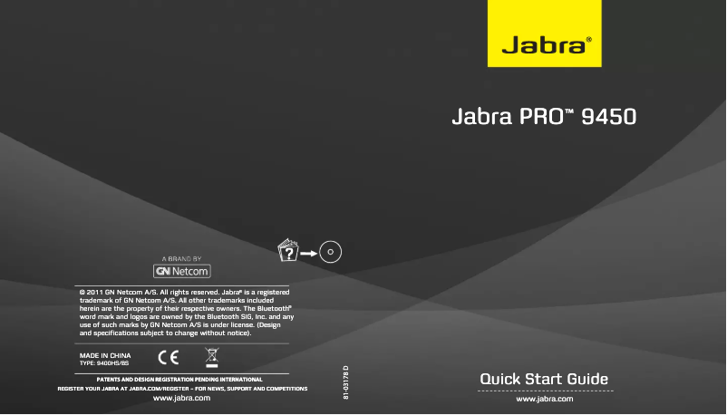 Page 1 of the manual User Manual Jabra PRO 9450
