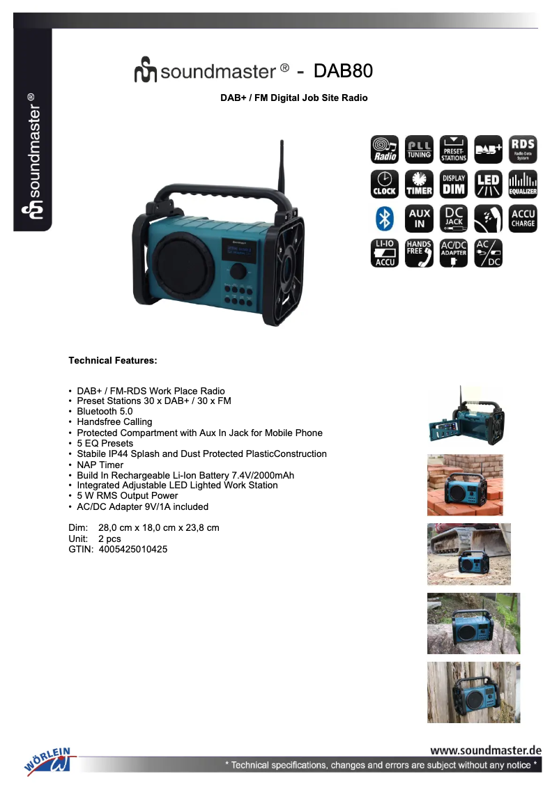 First page image of the manual for DAB80