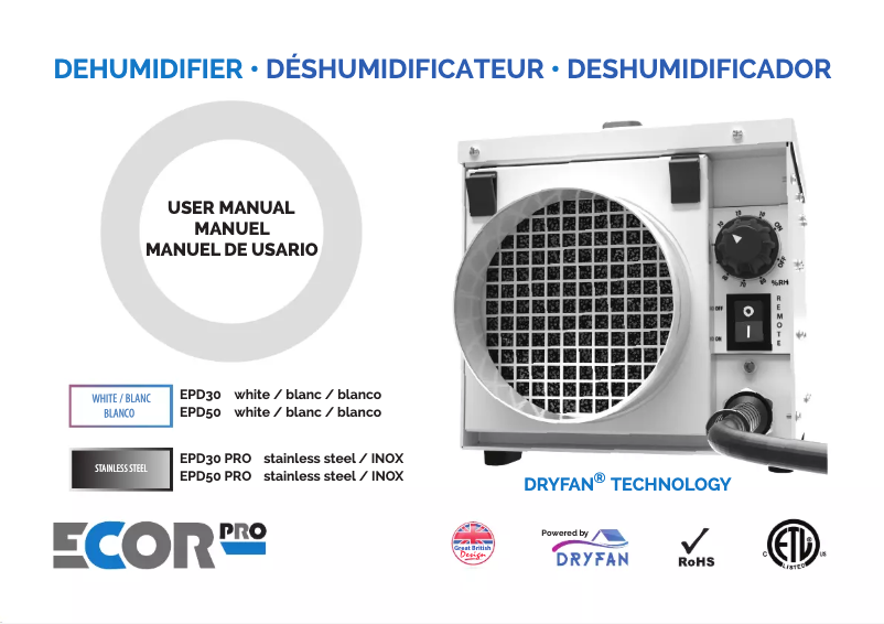 Page 1 of the manual User Manual Ecor Pro EPD50