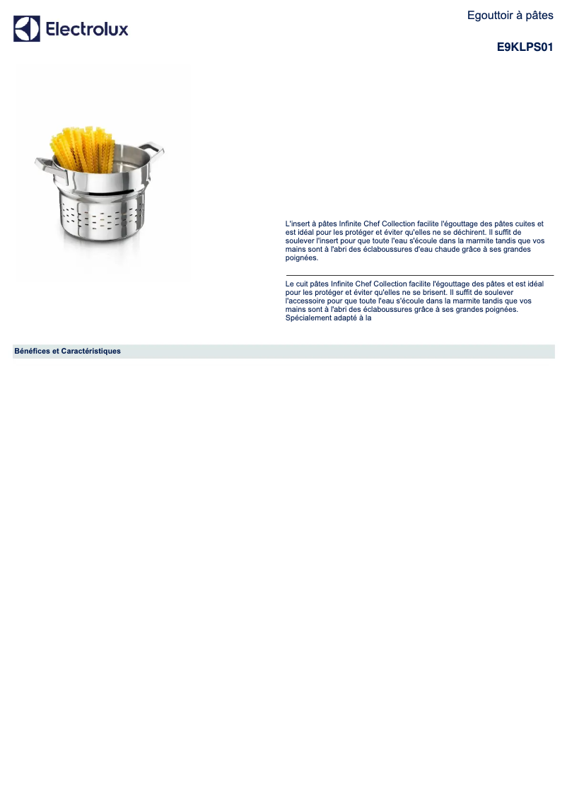 First page image of the manual for E9KLPS01