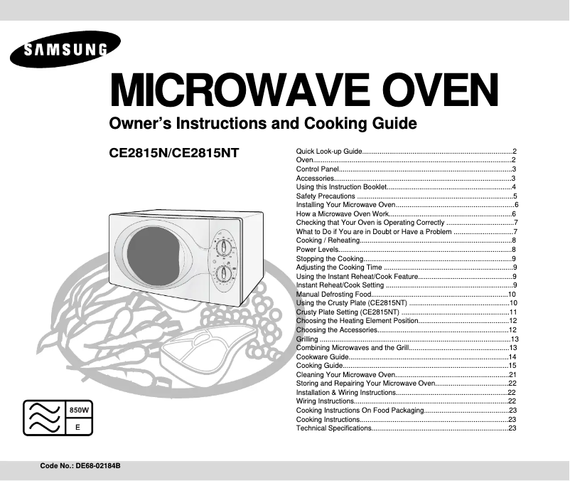 First page image of the manual for CE2815N