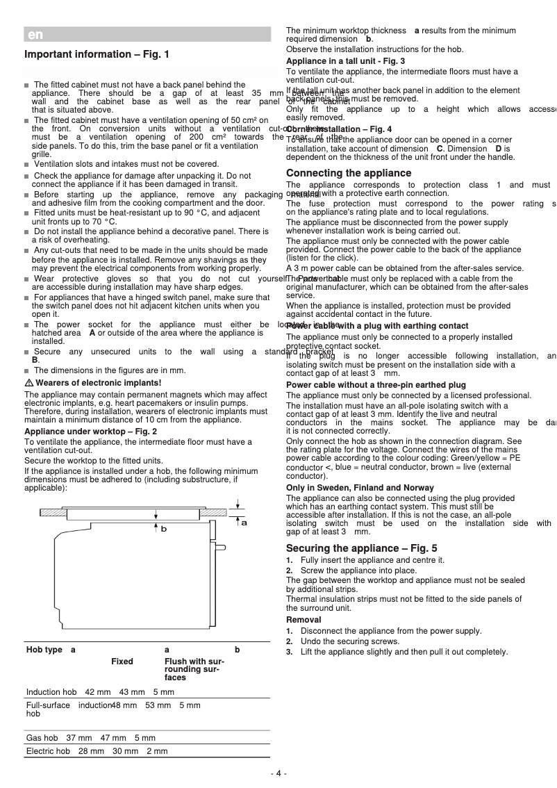 Page 1 of the manual Installation Guide Siemens CM878G4B6B