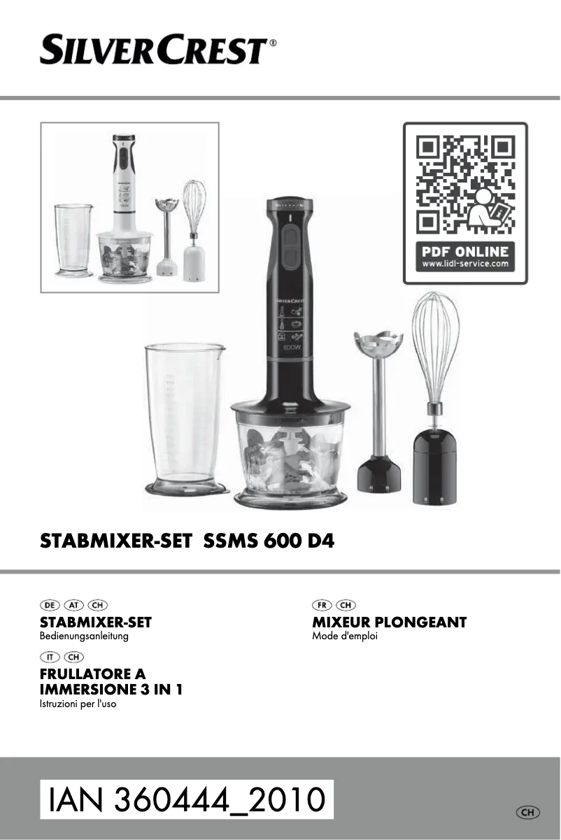 Page 1 of the manual User Manual SilverCrest SSMS 600 E3