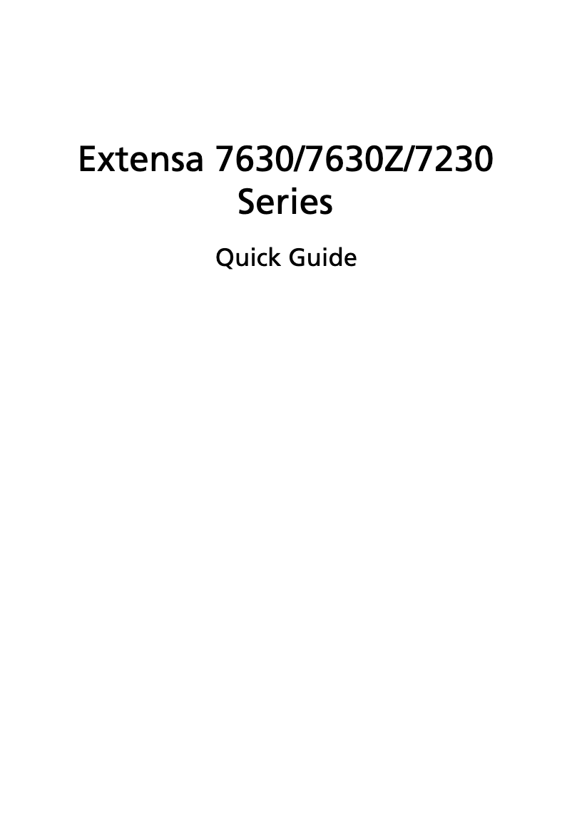 First page image of the manual for Extensa 7230E