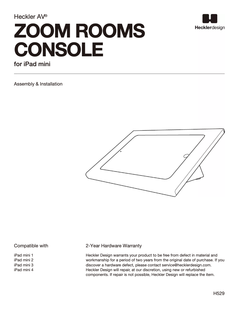 Page 1 of the manual User Manual Heckler Design H529-GW