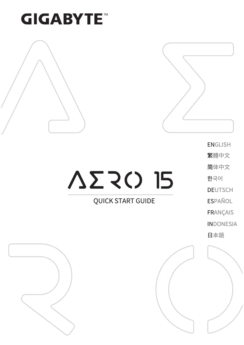 Page 1 of the manual User Manual Gigabyte Aero 15 OLED
